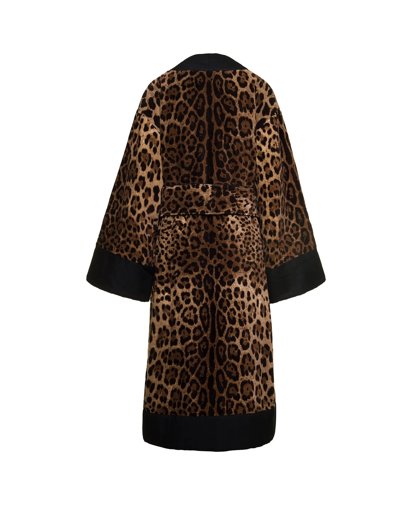 Multicolor Kimono Bathrobe With All-over Leopard Print In Cotton Dolce & Gabbana 2 Multicolor Kimono Bathrobe With All-over Leopard Print In Cotton Dolce & Gabbana - Image 2