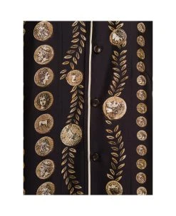 Dolce & Gabbana Black Bowling Shirt With All-over Coin Print In Silk Man -Stylish Men-Dolce & Gabbana f9f9361ba7d1f7c2d6134813a7b2258d