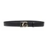 Dolce & Gabbana Calfskin Belt With Crossed Dg Logo In Metal