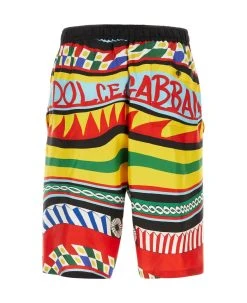 Dolce & Gabbana Printed Satin Bermuda Shorts -Stylish Men-Dolce & Gabbana fb1db611388c5d29761fbd3acd2ca79d